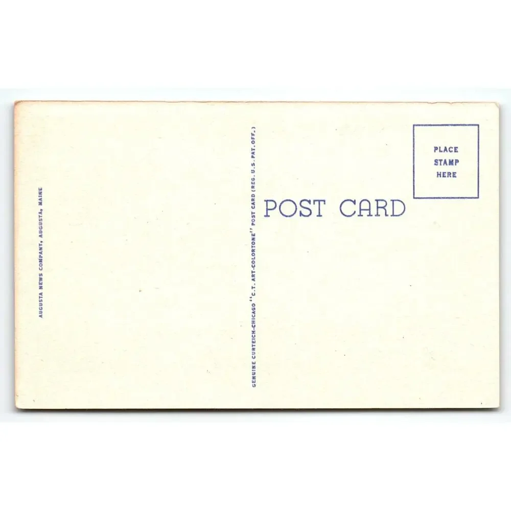 Greetings From Augusta Maine Large Letter City Postcard Linen Vintage Curt Teich